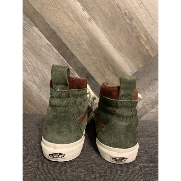 VANS SK8-HI MTE US MEN'S SIZE 8.5 WOMENS SIZE 10 DEEP LICHEN GREEN ROOT BROWN - Picture 5 of 10